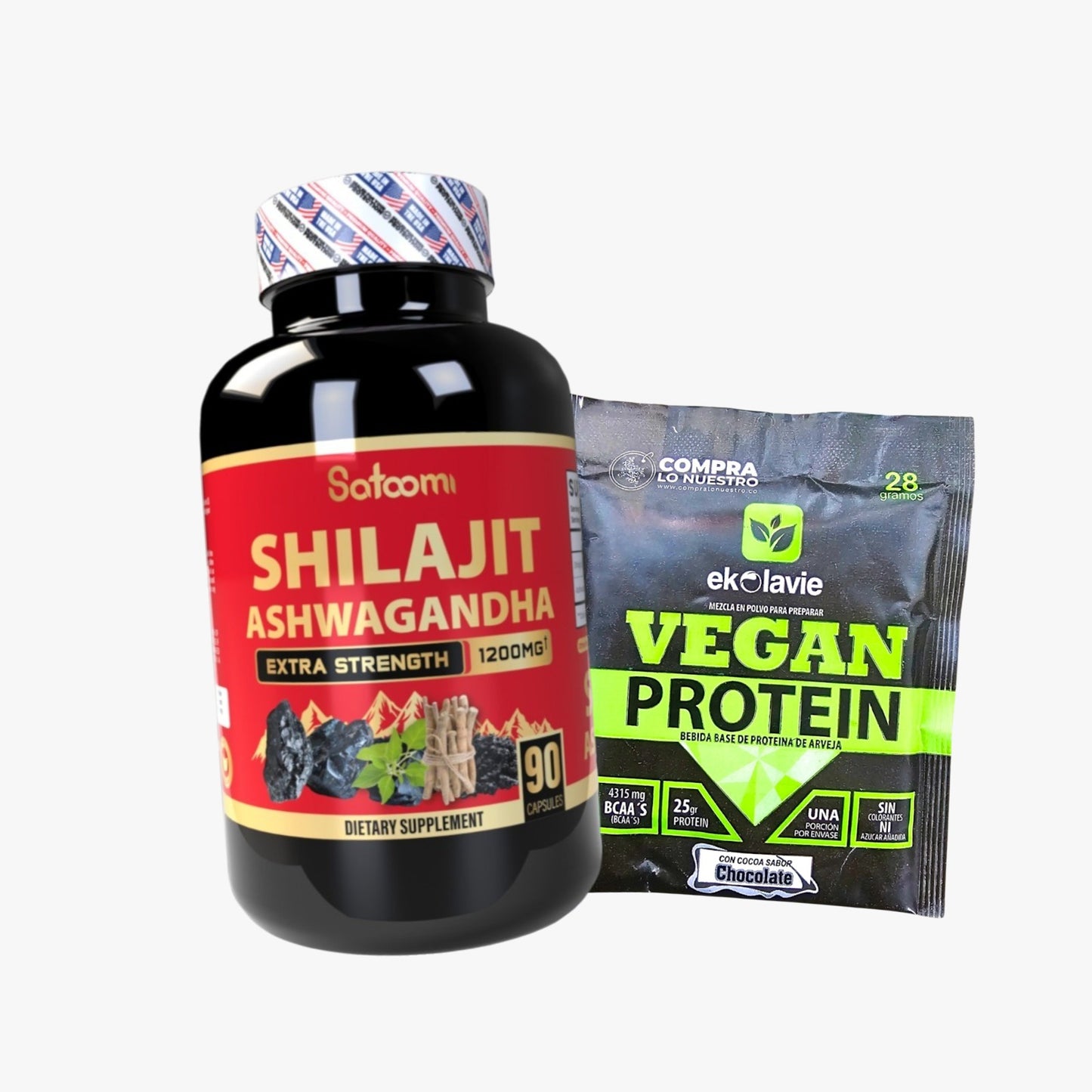 Shilajit con Ashwaganda y Proteina Vega